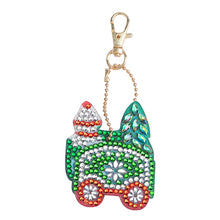 Load image into Gallery viewer, 4pcs DIY Full Drill Special-Shape Diamond Painting Christmas Train Keychain
