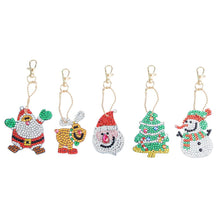 Load image into Gallery viewer, 5pcs DIY Full Drill Special-Shape Diamond Painting Keychain Christmas Decor
