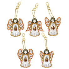 Load image into Gallery viewer, 5pcs Diamond Keychains Art Craft DIY Handmade Rhinestone Pendant Kid Adult Gifts
