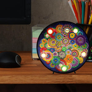 DIY Diamond Painting Desk Lamp Arts Crafts Flower Pattern Mosaic Christmas Gifts