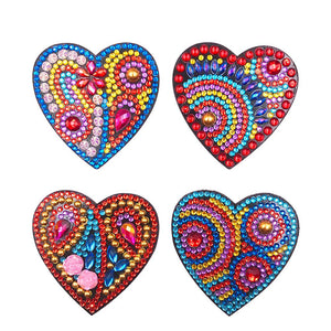 4pcs Cartoon Stickers Paint by Numbers 5D DIY Full Drill Sticker for Kids Adults