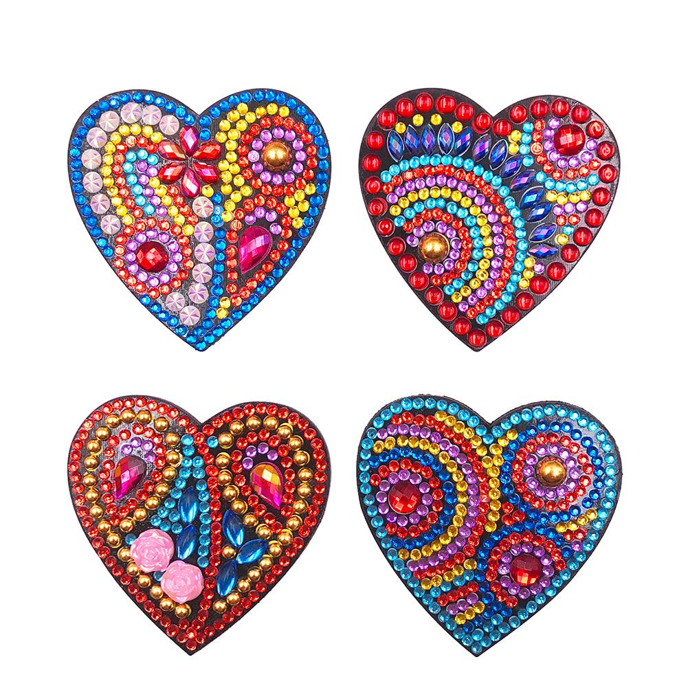 4pcs Cartoon Stickers Paint by Numbers 5D DIY Full Drill Sticker for Kids Adults