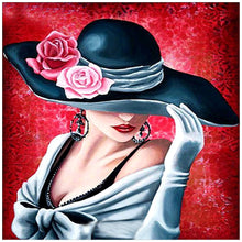 Load image into Gallery viewer, Elegant Lady In Hat 30*30CM(Canvas) Full Round Drill Diamond Painting
