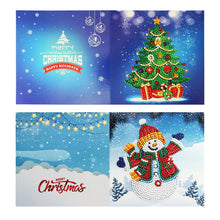 Load image into Gallery viewer, 8pcs Diamond Painting Christmas Postcards Art Craft 5D DIY for Birthday Festival
