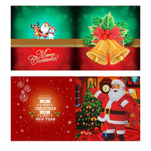 Load image into Gallery viewer, 8pcs Diamond Painting Christmas Postcards Art Craft 5D DIY for Birthday Festival
