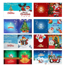 Load image into Gallery viewer, 8pcs Diamond Painting Christmas Postcards Art Craft 5D DIY for Birthday Festival
