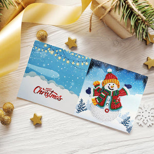 8pcs Diamond Painting Christmas Postcards Art Craft 5D DIY for Birthday Festival