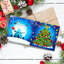 Load image into Gallery viewer, 8pcs Diamond Painting Christmas Postcards Art Craft 5D DIY for Birthday Festival
