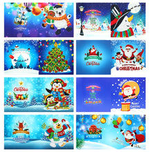 Load image into Gallery viewer, 8pcs Diamond Painting Christmas Postcards Art Craft 5D DIY for Birthday Festival
