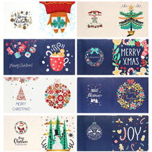 Load image into Gallery viewer, 8pcs Diamond Painting Christmas Postcards Art Craft 5D DIY for Birthday Festival
