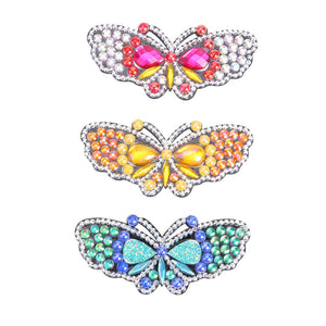 3pcs Butterfly Rhinestone Hair Clip DIY Crystal Bowknot Barrettes (Style 4)