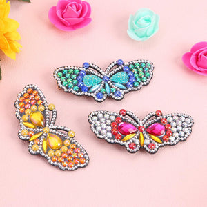 3pcs Butterfly Rhinestone Hair Clip DIY Crystal Bowknot Barrettes (Style 4)
