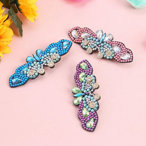 3pcs Butterfly Rhinestone Hair Clip DIY Crystal Bowknot Barrettes (Style 5)