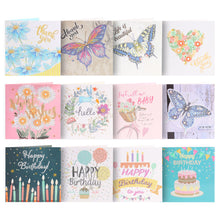 Load image into Gallery viewer, 12pcs Diamond Painting Christmas Postcards Handmade 5D DIY for Birthday Festival
