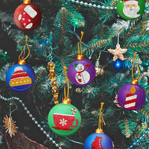 10pcs Christmas Diamond Key Chain Kits Cute 5D DIY Colourful for Christmas Decor