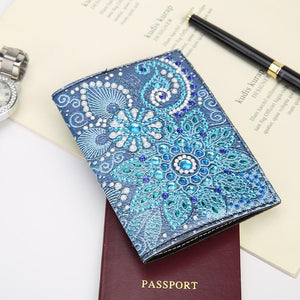 DIY Special Shaped Diamond Painting Leather Passport Protective Cover Gift