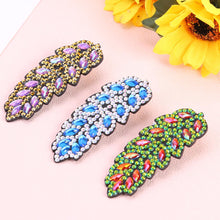 Load image into Gallery viewer, 3pcs DIY Handmade Hair Clips Crystal Leaf Women Hairpin Barrettes Bobby Pin
