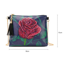Load image into Gallery viewer, DIY Rose Special Shaped Diamond Painting Women Leather Chain Crossbody Bags
