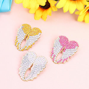 3pcs DIY Full Drill Diamond Brooch Wings Rhinestone Women Jacket Lapel Pins