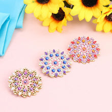Load image into Gallery viewer, 3pcs DIY Full Drill Diamond Brooches Flower Rhinestone Jacket Lapel Pins
