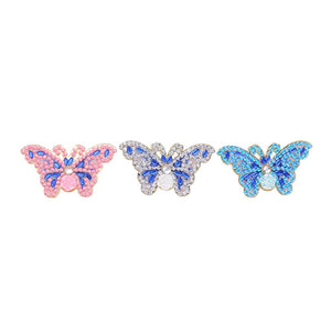 3pcs Butterfly DIY Full Drill Diamond Brooch Women Jacket Sweater Badges