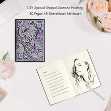 Load image into Gallery viewer, DIY Mandala Special Shaped Diamond Painting 50 Pages Notebook A5 Sketchbook
