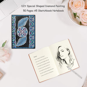 DIY Wing Special Shaped Diamond Painting 50 Pages A5 Sketchbook Notebook