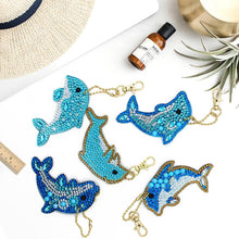 Load image into Gallery viewer, 5pcs Diamond Keychains Art Craft DIY Handmade Rhinestone Pendant Kid Adult Gifts
