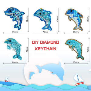 5pcs Diamond Keychains Art Craft DIY Handmade Rhinestone Pendant Kid Adult Gifts