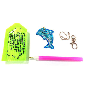5pcs Diamond Keychains Art Craft DIY Handmade Rhinestone Pendant Kid Adult Gifts