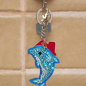 5pcs Diamond Keychains Art Craft DIY Handmade Rhinestone Pendant Kid Adult Gifts