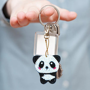 5pcs Panda Type Keychain Gift DIY Diamond Painting Special Shape Full Drill