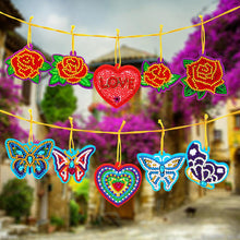 Load image into Gallery viewer, 20pcs Mini Greeting Card Pendant Diamond Painting Single Side Special Shape
