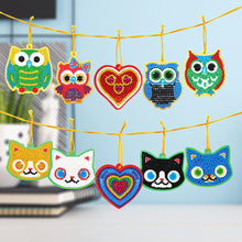 Load image into Gallery viewer, 20pcs Mini Greeting Card Pendant Diamond Painting Single Side Special Shape
