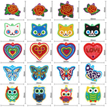 Load image into Gallery viewer, 20pcs Mini Greeting Card Pendant Diamond Painting Single Side Special Shape
