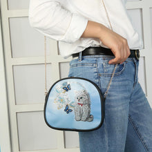 Load image into Gallery viewer, DIY Cat Special Shaped Diamond Painting Women Leather Chain Crossbody Bags
