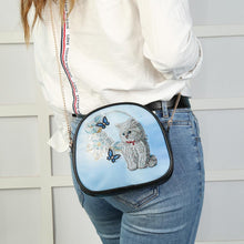 Load image into Gallery viewer, DIY Cat Special Shaped Diamond Painting Women Leather Chain Crossbody Bags
