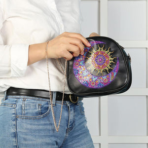 DIY Sun Moon Special Shaped Diamond Painting Leather Chain Crossbody Bags
