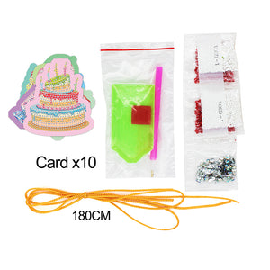 10pcs Diamond Painting Christmas Postcards Handmade 5D DIY for Birthday Festival