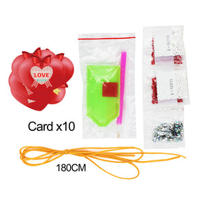 10pcs Festival Greeting Card Pendant DIY Diamond Painting Single Side Drill