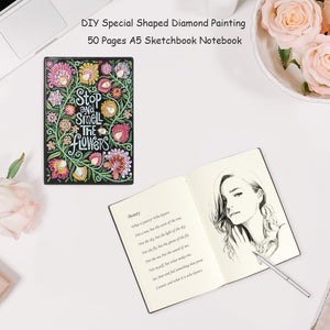 DIY Special Shaped Diamond Painting Gorgeous Swan 50 Pages A5 Notebook