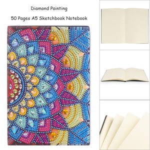 DIY Special Shaped Diamond Painting Colorful 50 Pages A5 Drawing Notebook