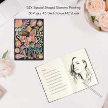 Load image into Gallery viewer, DIY Diamond Painting Notebook 50 Pages Resin Butterfly Pattern Handmade for Gift

