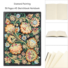 Load image into Gallery viewer, DIY Flower Special Shaped Diamond Painting 50 Pages A5 Sketchbook Notebook
