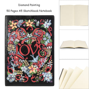 DIY LOVE Special Shaped Diamond Painting 50 Page A5 Sketchbook Drawing Book