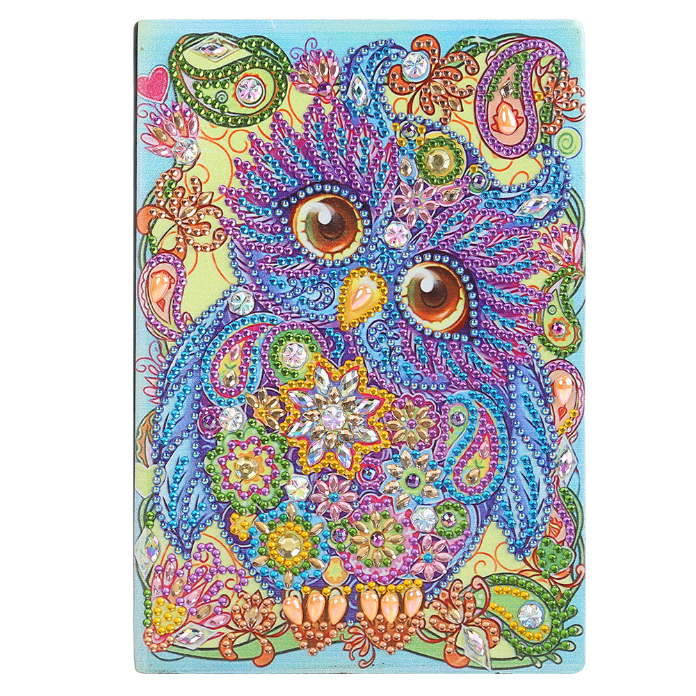 DIY Diamond Painting Notebook 50 Pages Resin Owl Pattern Handmade for Kids Adult