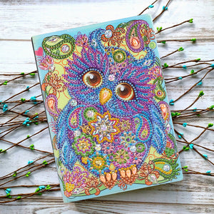 DIY Diamond Painting Notebook 50 Pages Resin Owl Pattern Handmade for Kids Adult