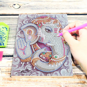 DIY Elephant Special Shaped Diamond Painting 50 Page A5 Notebook Sketchbook