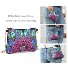 Load image into Gallery viewer, DIY Flower Special Shape Diamond Painting Leather Clutch Chain Shoulder Bag
