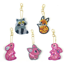 Load image into Gallery viewer, 5pcs/set DIY Full Drill Special Shaped Diamond Painting Animal Keychain
